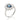 RHODIUM PLATED RING WITH CRYSTAL AND ZIRCONIA