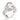 RHODIUM PLATED RING WITH CRYSTAL AND ZIRCONIA