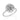 RHODIUM PLATED RING WITH ZIRCONIA