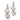 RHODIUM PLATED EARRING WITH ZIRCONIA