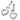 RHODIUM PLATED EARRING WITH CRYSTAL AND ZIRCONIA