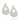 RHODIUM PLATED EARRING WITH ZIRCONIA