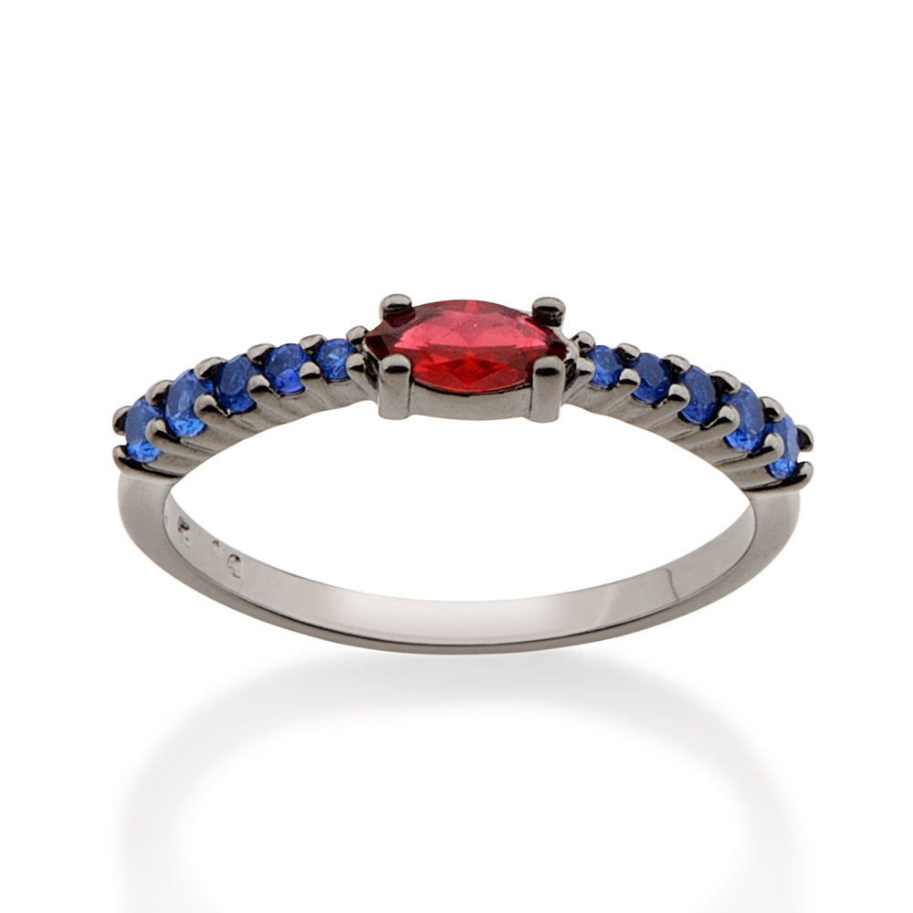 Black Rhodium Color BLACK RHODIUM TWO COLORS SKINNY RING – Rommanel B2B