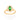 GOLD MODERN FLOWER SOLITAIRE RING IN GREEN