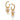 GOLD EARRING WITH PEARL AND STONE